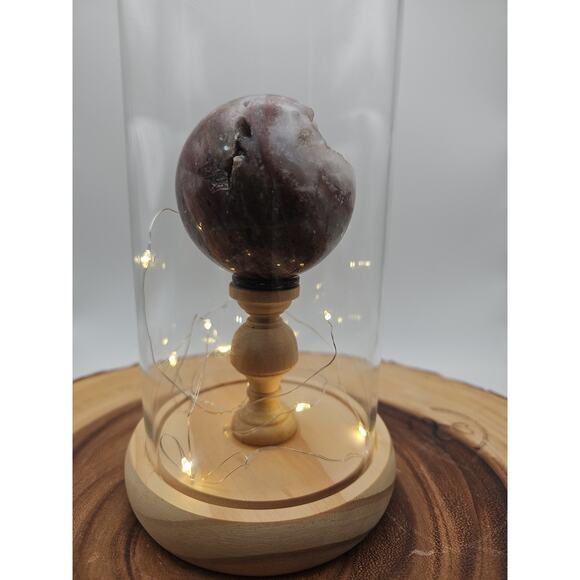 Druzy Ocean Jasper Sphere With Case 60mm - Picture 1 of 10